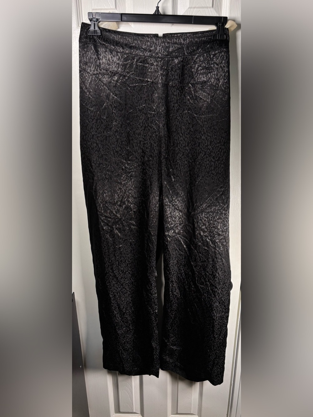 VENUS Black Wide-Leg Textured Palazzo Pants 1X